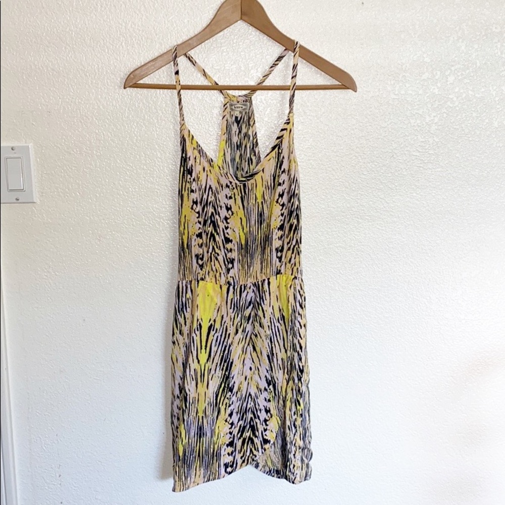 Kirra Razorback Yellow & Black Mini Dress